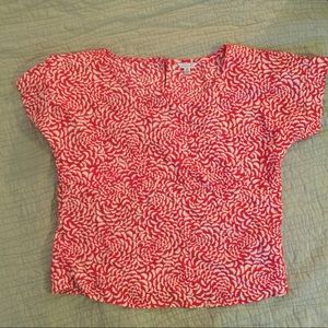 Red floral print box top